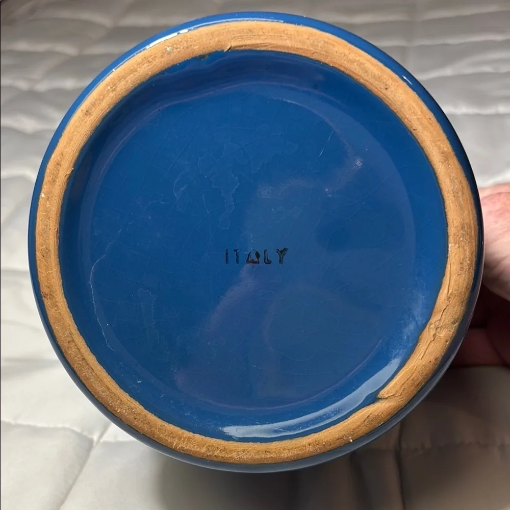 Blue Ceramic Crock Jar